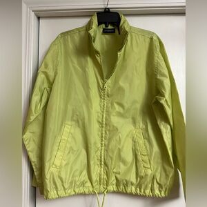 Yellow/lime green Liz Claiborne Liz Sport Medium rain jacket with hood